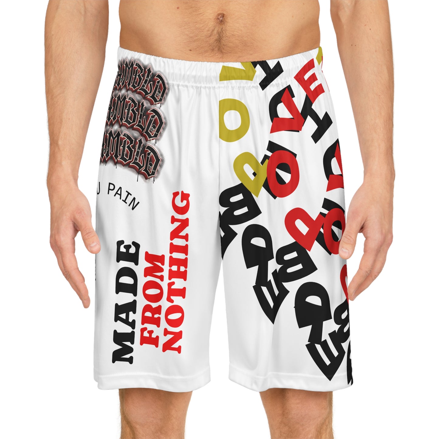 Made From Nothing Graphic Basketball Shorts — Bold Streetwear AOP