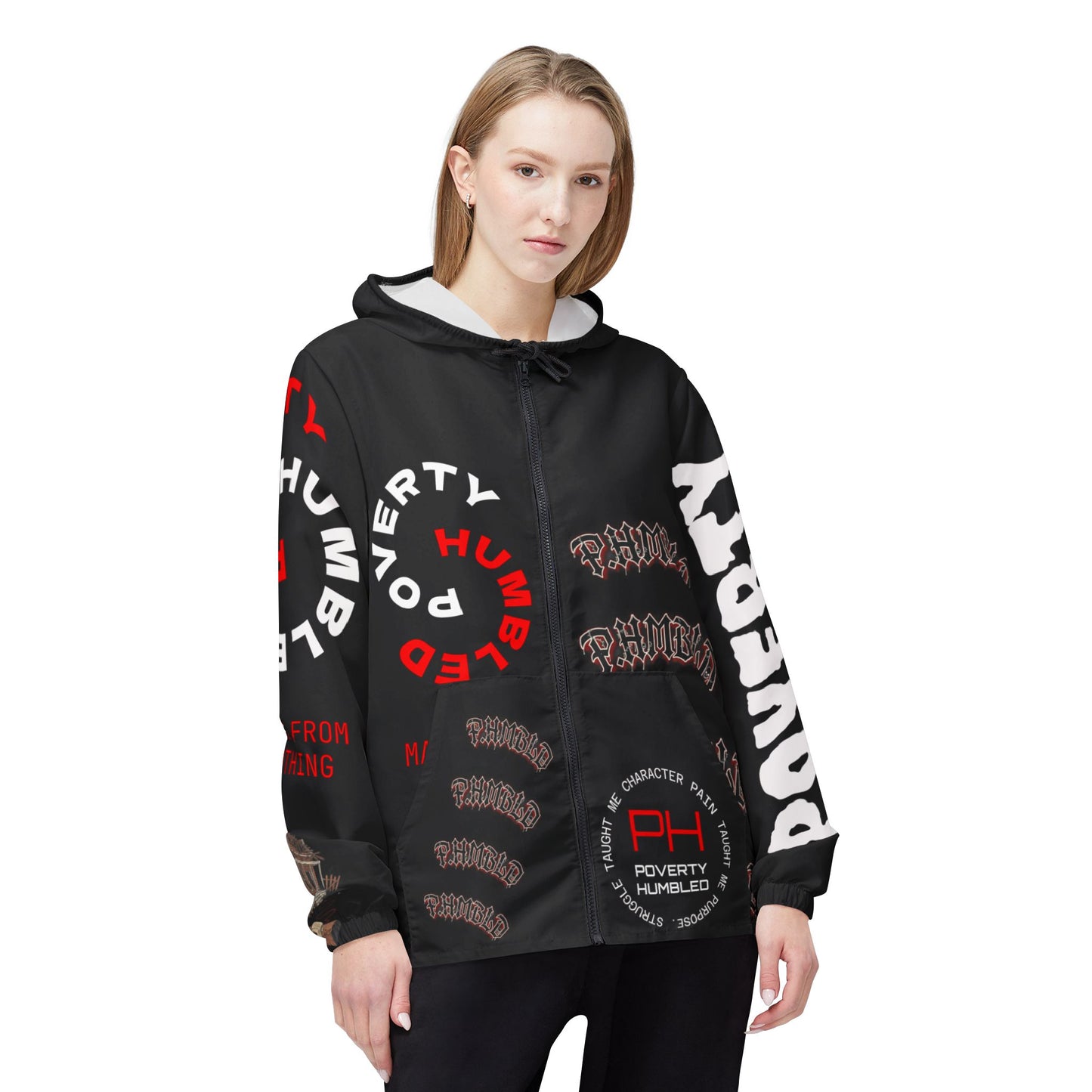 Poverty Humbled 'Made From Nothing' Windbreaker Jacket