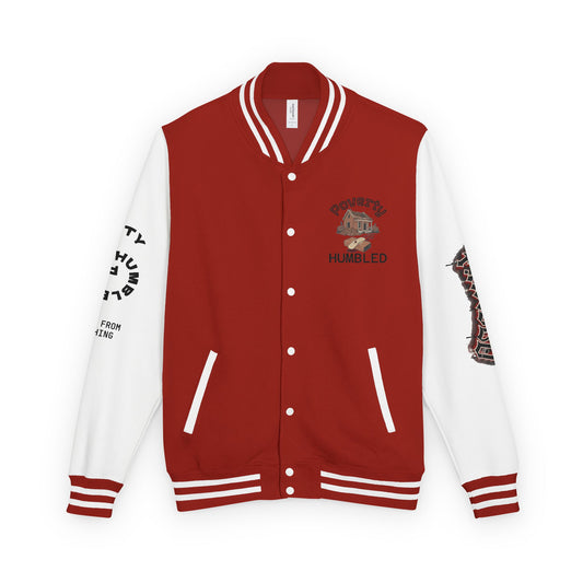 Letterman Jacket — “Poverty Humbled / Made From Nothing” Graphic Varsity Jacket