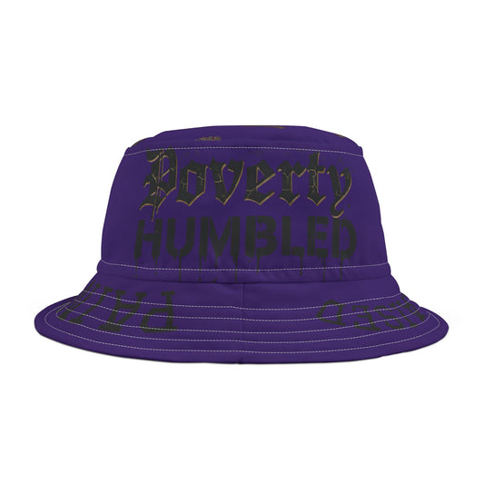 Bucket Hat — 'Poverty Humbled' Gothic Graphic Purple Bucket Hat