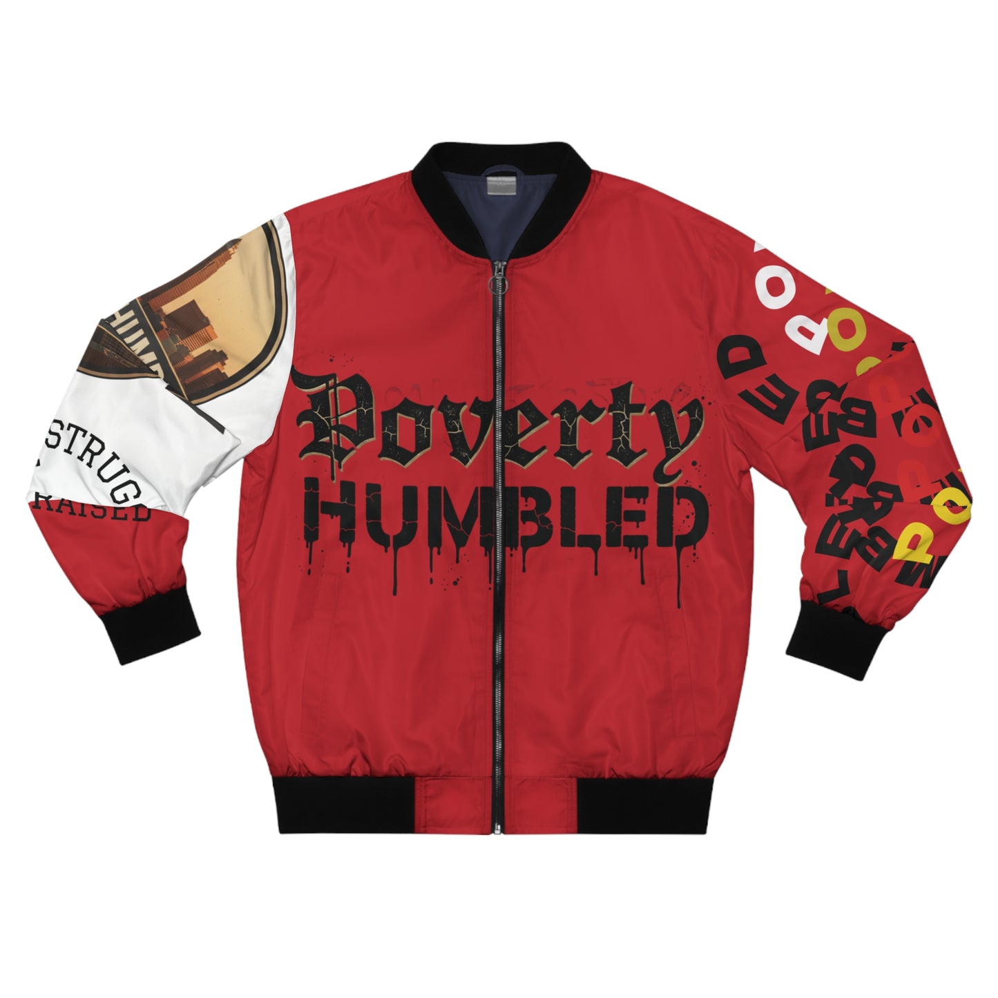 P.HMBLD Distressed House Graphic Bomber Jacket