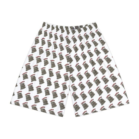 All-Over Print Men’s Sports Shorts — Retro Skateboard Pattern